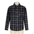 thumbnail image 5 of HomeDM Mens Plaid Shirts Long Sleeve Button Down Work Jacket Shirts with Pocket, Yellow, 5 of 5