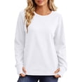 thumbnail image 3 of Vrorvz Womens Sweatshirt Crew Neck Long Sleeve Tops Solid Color Loose Casual Sweatshirts Pullover Top, 3 of 5