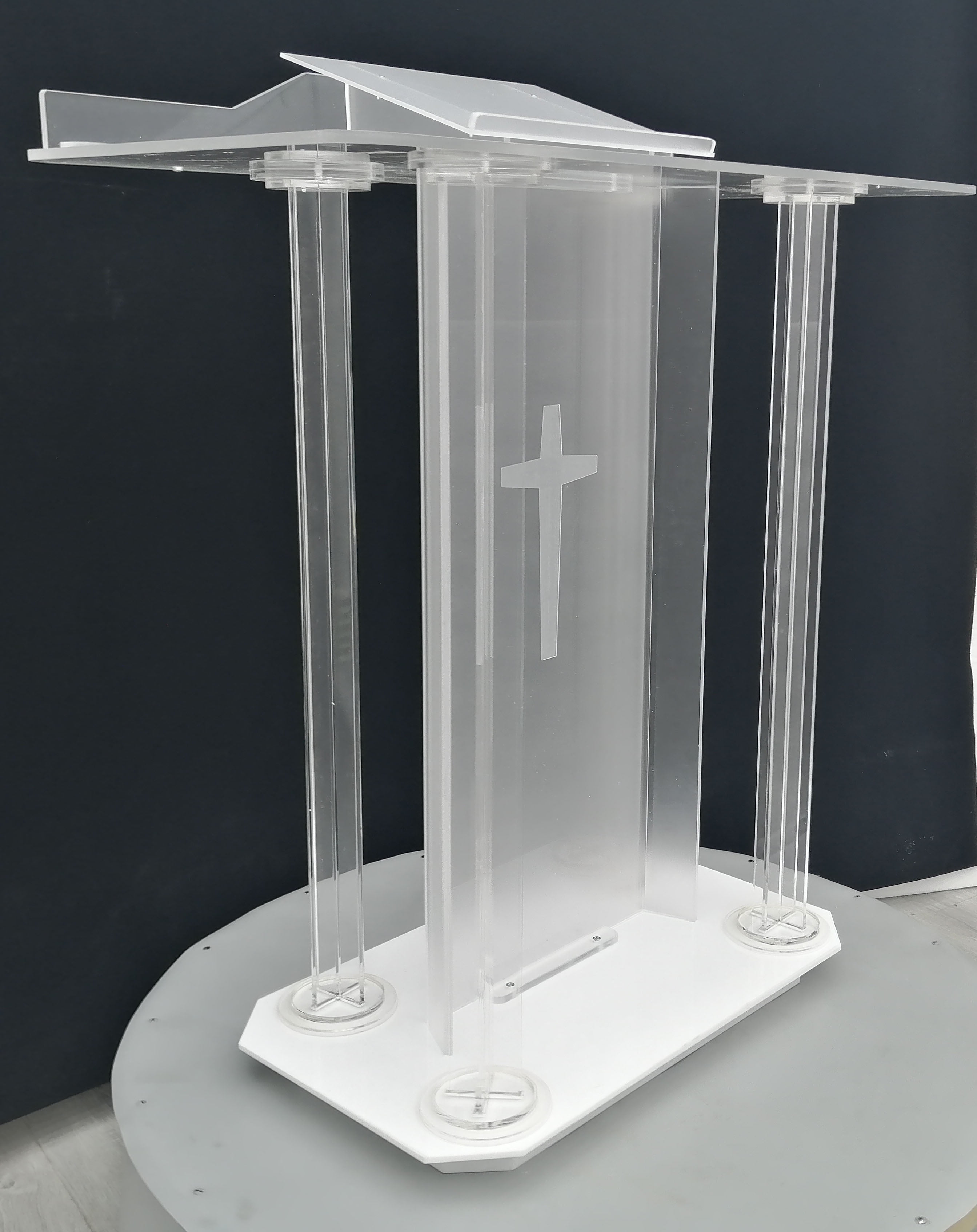 PreAsion Church Podium Acrylic Lectern Pulpit for Weddings Prayers Church Events