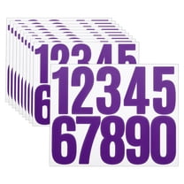 Uxcell 10 Sheets Vinyl House Numbers 3 Inch Self-Adhesive Number Stickers, Purple