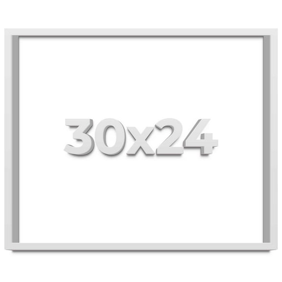 30x24 Shadow Box Frame White | 2 Inches Deep Real Wood Contemporary Shadowbox Display Frame | UV