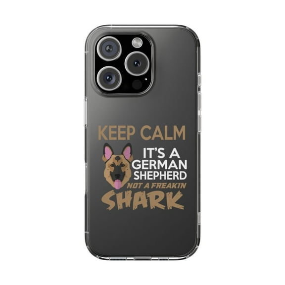 Clear Hybrid Shockproof Case for Apple iPhone 16 PRO - Keep Calm It's a German Shepherd