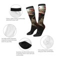 thumbnail image 3 of Naloa Cyberpunk Skull American Flag Knee Socks, High Socks Long Stretchy Sock Women Knee High Stocking, Long Socks for Women, 3 of 6