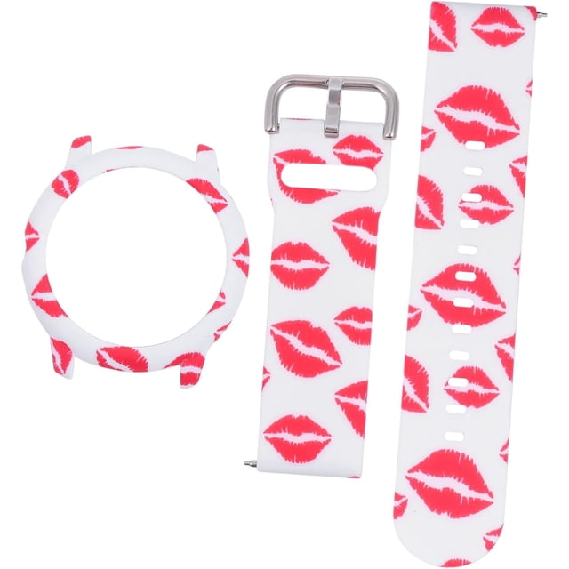 HUGFEGWE 1 Set Strap Case Watch Protector Watches Watch Case Watch Cover Shell for Watchband Silicone Watch Shell Soft Watchband 2-in-1 Watchband Cover Red Accessories Silicone Strap 2 in 1