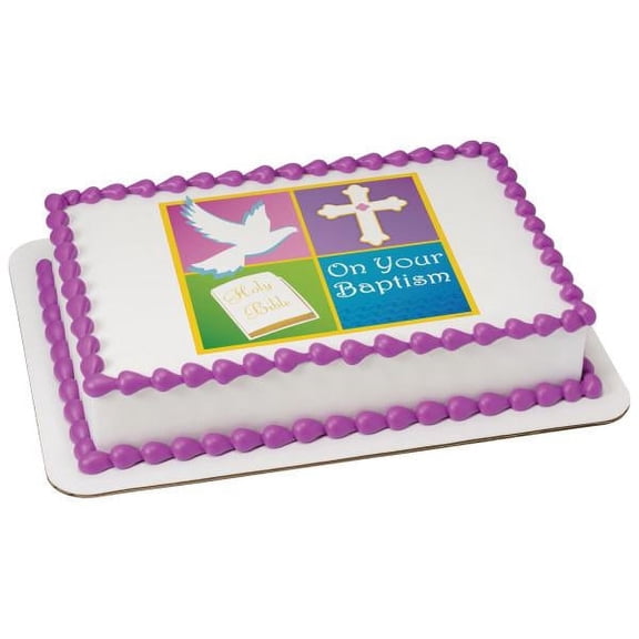 On Your Baptism Edible Cake Topper Image