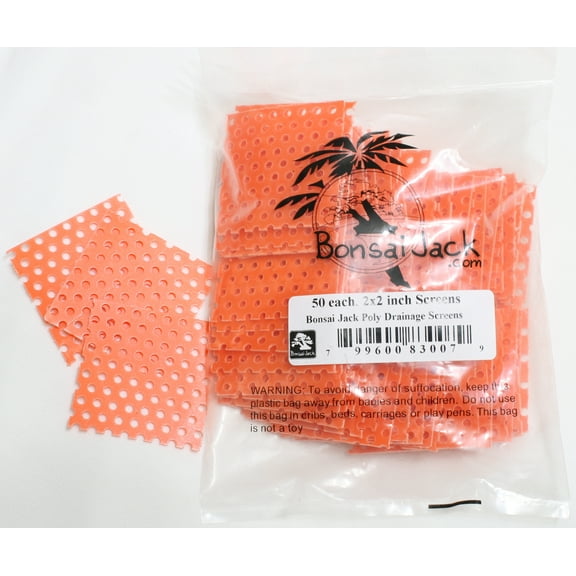 (50) 2x2 Inch Ultra Rigid Bonsai Pot Mesh Drainage Screens