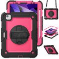 thumbnail image 1 of Case for iPad Air 5th Generation / iPad Air 4th Generation 10.9 inch with Screen Protector, 360 Degree Rotating Kickstand Hand Strap Shockproof Cover with Shoulder Strap, Rose PC, 1 of 7