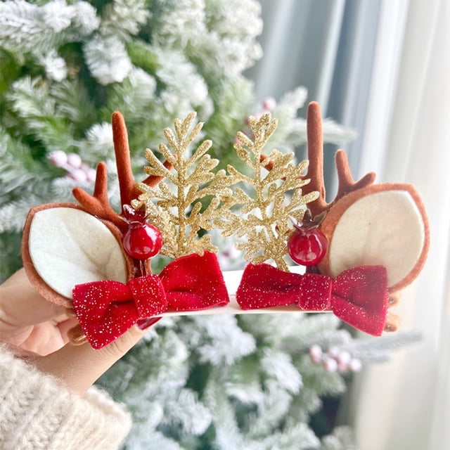 Christmas Headband, Christmas Party Gift Decorations, Christmas Gift Photography, Christmas Tree Snowman Reindeer Antlers, Santa Claus Hat