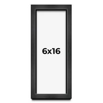 6x16 Frame Black Charcoal Grey Wood Textured Picture Frame | 0.75 Inch Moulding Width | Gunmetal