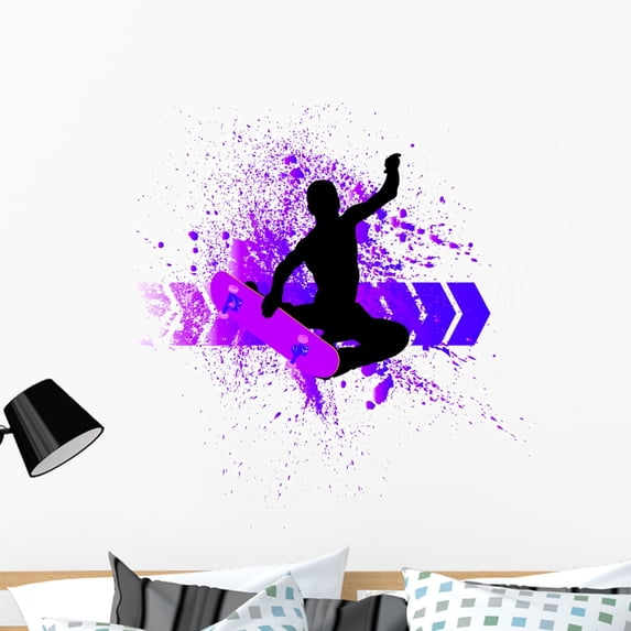 Skateboard Wall Mural by Wallmonkeys Peel and Stick Graphic (36 in H x 34 in W) WM52168