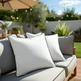 thumbnail image 3 of ZOPZO Outdoor Waterproof Throw Pillow Covers 2-Pack, Pure White, 18x18 Inch, Decorative Farmhouse Garden Cushion Cases for Couch Sofa, 3 of 8