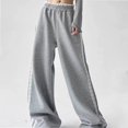 thumbnail image 6 of TIREOW Girls Wide Leg Sweatpants Elastic High Waist Lace Trim Sweat Pants Loose Casual Sports Trousers Street Style Trousers, 6 of 7