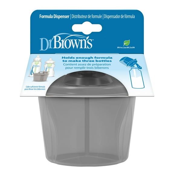Dr. Brown's Baby Formula Dispenser with Snap-On Lid Travel Lid, Gray, 27 oz, 1 Pack