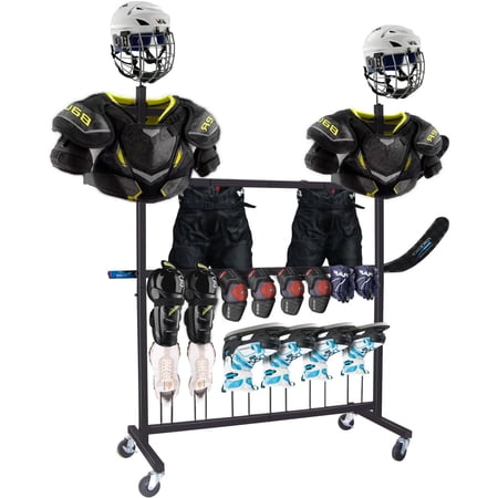 Ztysn Hockey Gear Drying Rack, Stick Holder & Equipment Organizer for Ice/Field Hockey & Lacrosse,Metal,Black