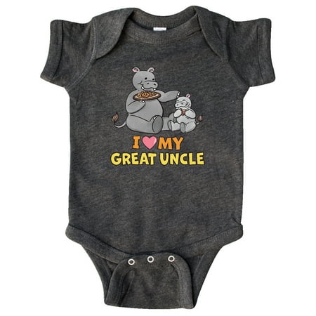 

Inktastic I Love My Great Uncle Hippos Gift Baby Boy or Baby Girl Bodysuit