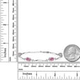 thumbnail image 6 of Gem Stone King 925 Sterling Silver Pink Moissanite and White Created Sapphire Tennis Bracelet for Women | 3.92 Cttw | Gemstone | Oval 7X5MM | 6 inch + 1 inch Extender, 6 of 6
