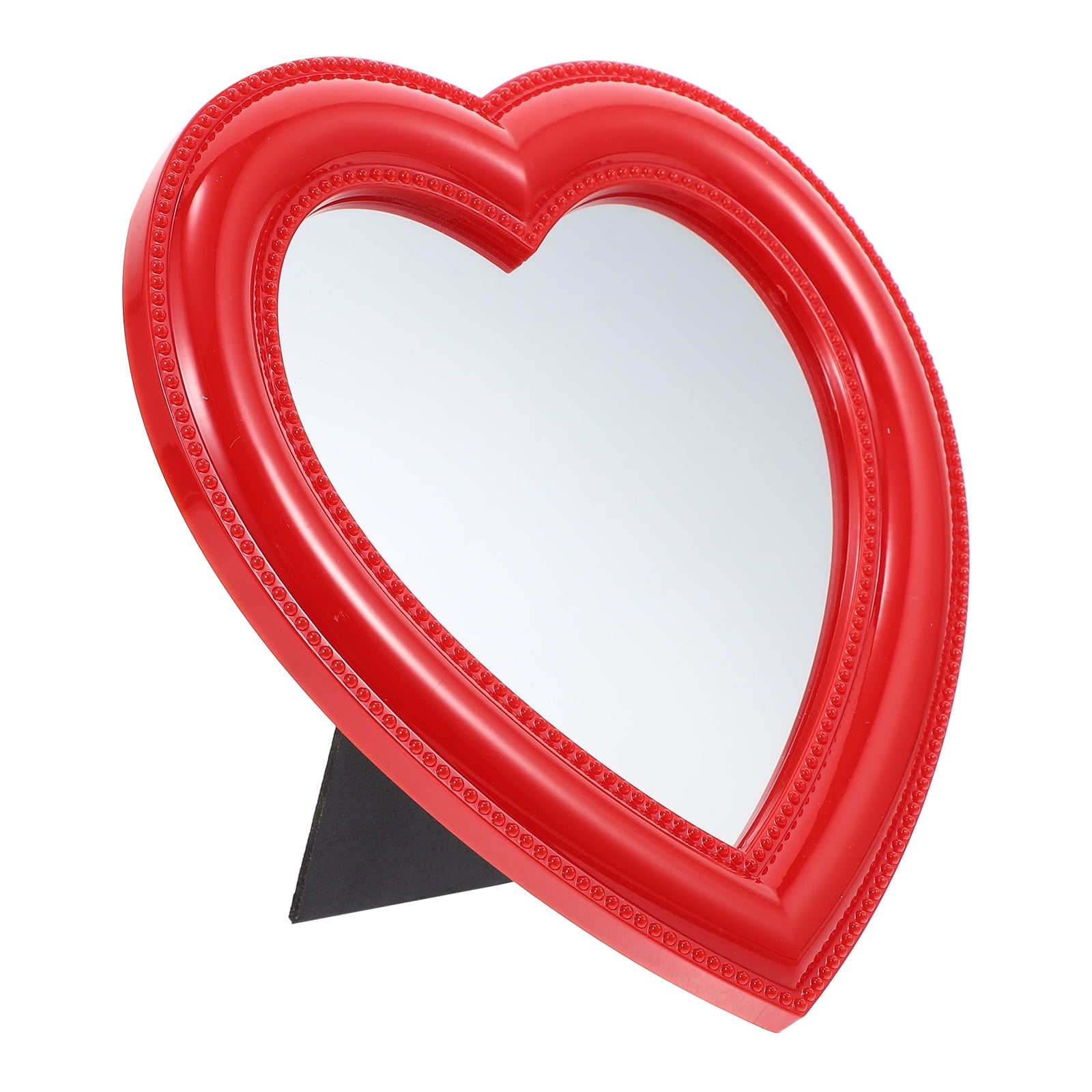 1Pc Heart Makeup Mirror Heart-shape Hanging Mirror Desktop Mirror for Home