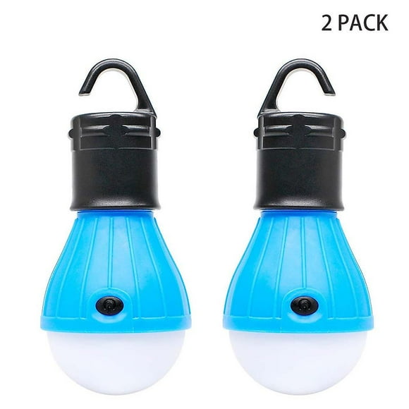 Portable Led Lantern Tent Light Bulb For Camping Hiking Fishing Emergency Light, Battery Powered Camping Equipment Gear Gadgets Lamp (blue),2 Pack
