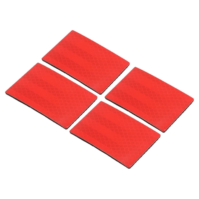 Unique Bargains Patch Réfléchissant 2'x3', 4 Pcs Appliques de Sécurité, Rouge