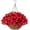 Red, variant on Artificial Fake Hanging Flowers Plants Basket for Outdoor Porch Spring Decoration, Faux Silk Realistic Morning Glory Floral Petunia Arrangement Planter UV Resistant for Outside Patio Balcony Garden