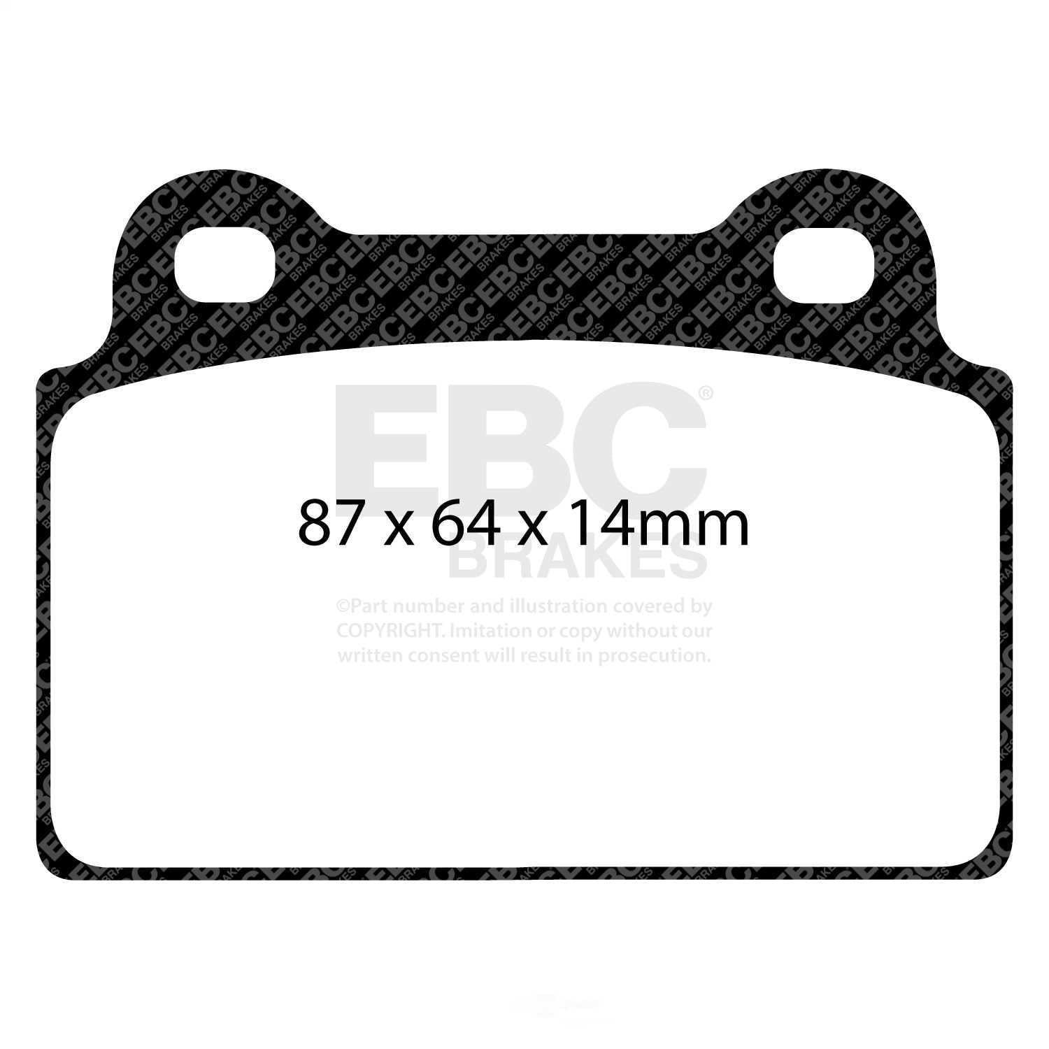 EBC Brakes Redstuff Premium Fast Street Pad For All Engine Sizes Fits select: 2008-2016 MITSUBISHI LANCER