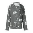 thumbnail image 5 of Royisotas Womens Plus Tops Casual Fall Lapel Long Sleeve Womens Button Down Blouse Collared Gray Floral Button up Shirts, 5 of 5