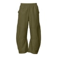 thumbnail image 5 of GUACER Womens Wide Leg Cargo Pants High Waisted Elastic Casual Trousers with Knee Detail Streetwear Fashion Pants, 5 of 7
