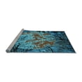 thumbnail image 2 of Ahgly Company Machine Washable Indoor Round Oriental Light Blue Industrial Area Rugs, 3' Round, 2 of 4