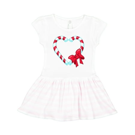 

Inktastic Candy Cane Heart with Bow Gift Toddler Girl Dress