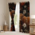 thumbnail image 3 of Manfei Retro Rustic Flower Blackout Curtains Set of 2 (52x84 Each),Brown Highland Cow Window Curtains,Vintage Countryside Floral Curtains and Drapes For Men Women,Microfiber Bedroom Decor, 3 of 6