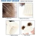 thumbnail image 3 of GRNSHTS Parent-Child Beanie Hat, Mother and Baby Daughter/Son Winter Knitted Warm Hat, Winter Warm Double Pom Crochet Cap,Khaki, 3 of 11
