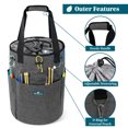 thumbnail image 4 of PAVILIA Crochet Bag Knitting Bag Organizer, Yarn Bag Storage Tote for Crocheting On The Go, Knitting Accessories Supplies Holder with Grommets, Gift for Crochet Lovers Knitters (Charcoal Gray), 4 of 9