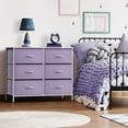 thumbnail image 5 of Sorbus 6 Fabric Bin Drawer Dresser - Cube Storage for Bedroom, Hallway, Office - (Pastel Purple), 5 of 8
