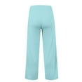 thumbnail image 7 of ManxiVoo Women's Casual Drawstring Waist Wide Leg Pants with Pockets Comfortable Soft Lounge Athletic Trousers L Size Light Blue, 7 of 7