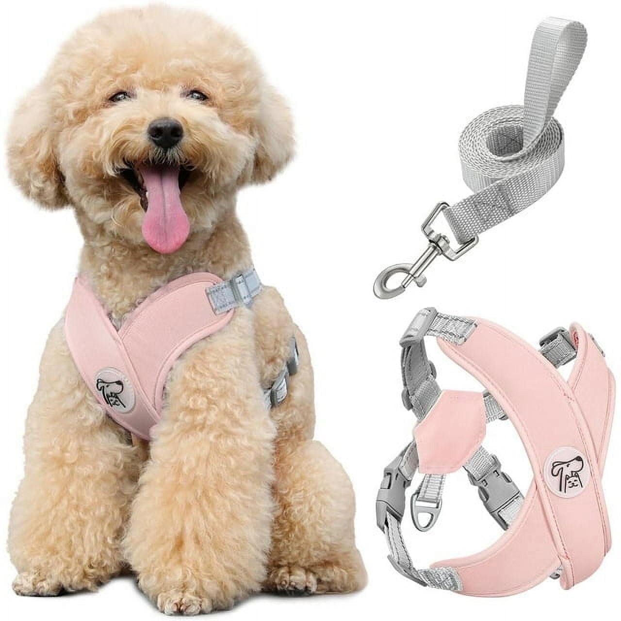 Pawaboo X-Frame No-Pull Dog Harness Set, Medium, Pink photo 1