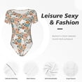 thumbnail image 6 of Naloa Cute Rabbit Floral Women's Short-Sleeved Onesie, One-Piece Swimsuit for Parties, dates, clubs - X-Large, 6 of 9
