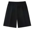 thumbnail image 4 of Summer Shorts for Mens Big and Tall with Pockets Elastic Waist Solid Color Casual Shorts Running Gym Stretch Summer Workout Pants Gifts for Men Black L, 4 of 4