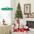 thumbnail image 3 of Costway 6 FT Pre-Lit Slim Pencil Christmas Tree 442 Branch Tips 175 Incandescent Lights, 3 of 10