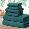 thumbnail image 5 of MALLONI HOME Ultra Soft 6 Pack Cotton Towel Set, Contains 2 Bath Towels 28x55 inch, 2 Hand Towels 16x24 inch & 2 Wash Coths 12x12 inch, Ideal Everyday use, Compact & Lightweight - Teal, 5 of 8