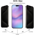 thumbnail image 2 of 2+2Pack Privacy Screen Protect Compatible with iPhone 16 Pro Max ,9H+ Military-Grade Shatterproof  Longest Durable Tempered Glass ,Case-Friendly, 2 of 8