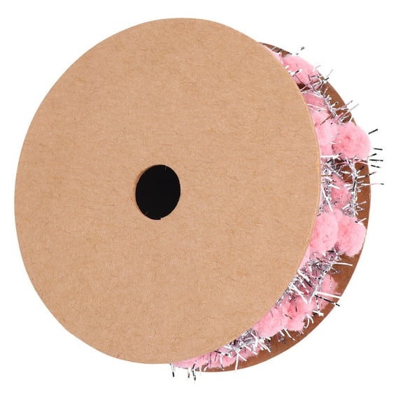 Raindrops Decorative Pink Plush Balls Ribbon for Wrapping and Party Craft Supplies