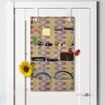 thumbnail image 2 of Abstract Hanging Pocket Organizer, Quirky Modern Scrolling Bows Pattern Ornamental Chained Forms Pattern, Printed Polyester Storage Bag with Pockets, 21" x 31", Mustard Purple and Tan, 2 of 2