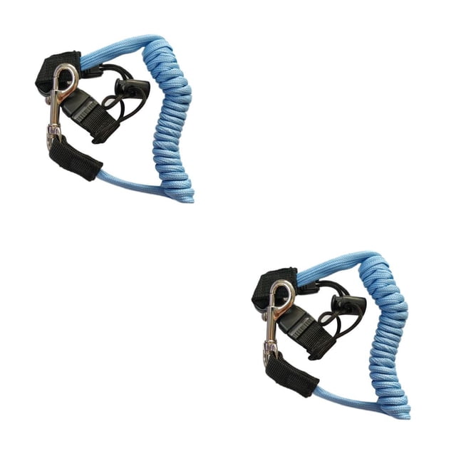 Langgg Kayak Paddle Leash with Hook Long Stretchable Strong Fishing Rod Lanyard Multifunctional Colorful Anti-Lost Rope Rowing Boat Light Blue 2Set
