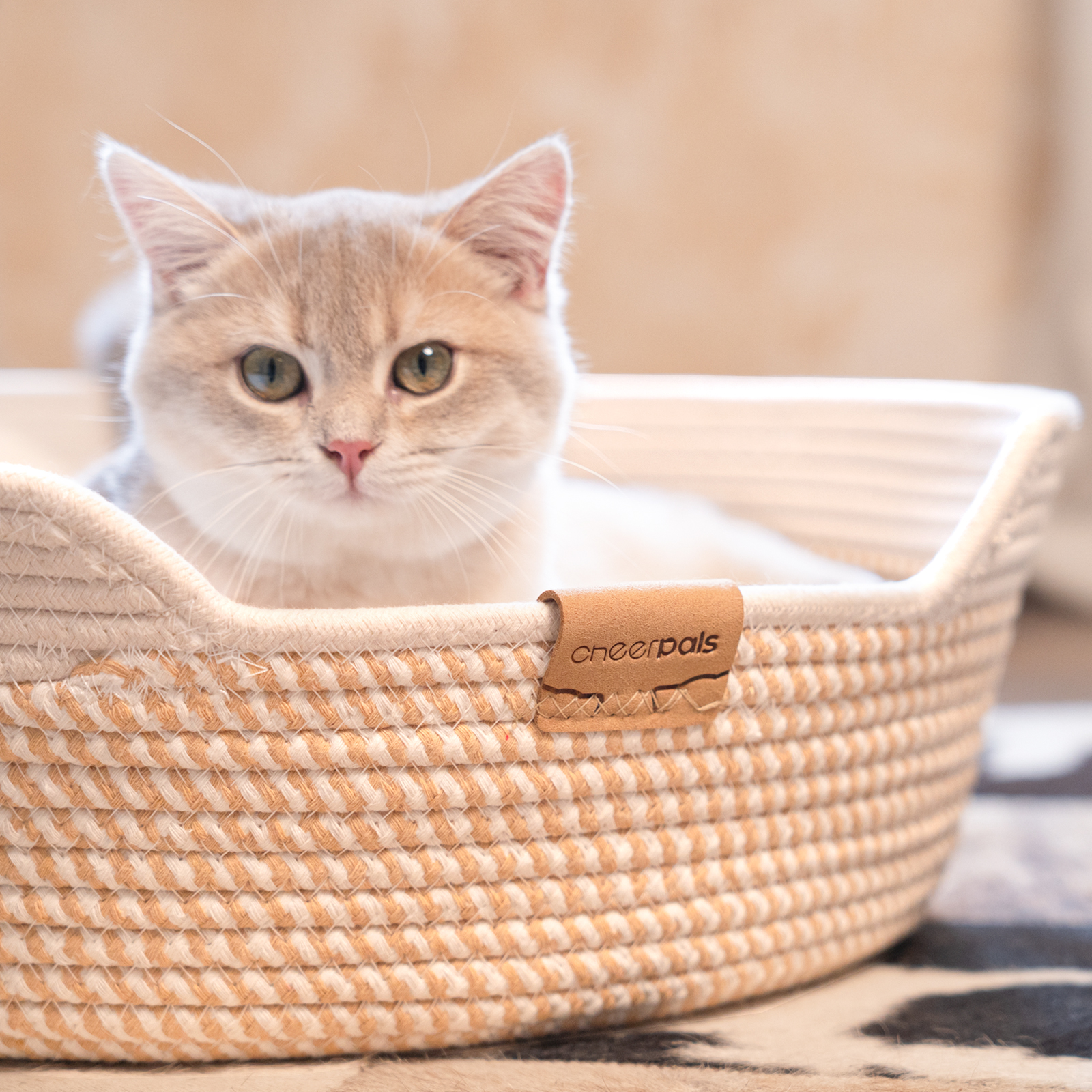 CheerPals Cat Bed with Washable Cushion, White photo 7