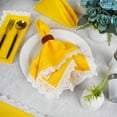 thumbnail image 5 of Fingercraft Cloth Napkin, Soft Quality Cotton Linen Blend Fabric, Dinner Napkins with Premium White Lace, 6 Pack, 20”x20” Lemon, 5 of 8