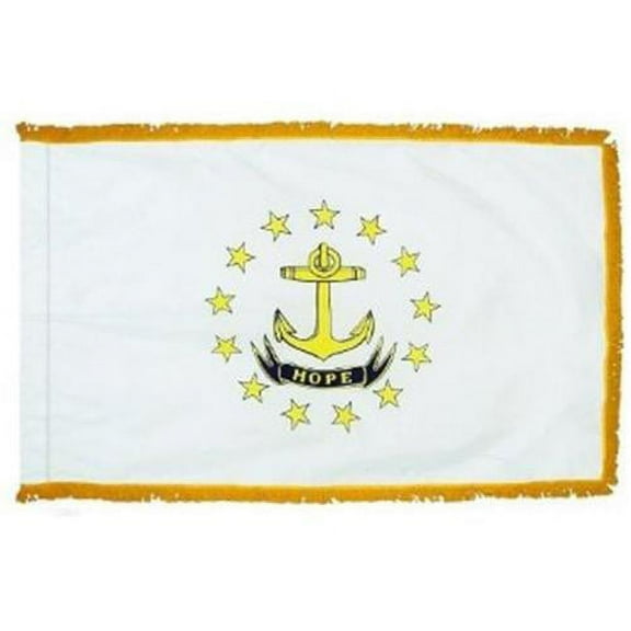 Annin Flagmakers 144790 3 ft. x 5 ft. Indoor and Parade Colonial Nyl-Glo Rhode Island Flag with Fringe