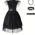 thumbnail image 1 of Disfraz Divertido De Princesa Negra Para Niñas, Vestido De Cosplay De Sirvienta Para Fiestas De Halloween Con Cinturón, Diadema Y Cinturón De Cintura, 1 of 4