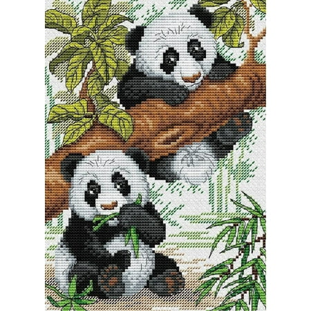 UPC: 4627077367414 | Counted Cross-Stitch Kit Pandas SM-050 Needlework Easy By MP Studia Black Animal