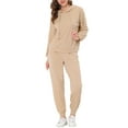 thumbnail image 2 of INSPIRE CHIC Women's Sleepwear Pajama Sets Tracksuits Nightwear Lounge Hoodie Sweatsuit S Khaki, 2 of 4