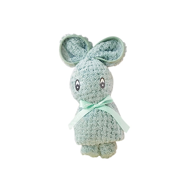 Pisexur Belleza Maquillaje Toalla pequeña de vellón de corales, pañuelo cuadrado, toalla de regalo con forma de conejos lindospara mujeres y hombres